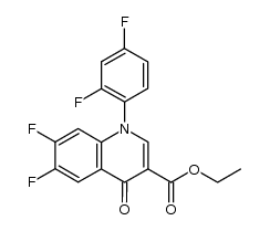 6,7-difluoro-1-(2,4-difluorophenyl)-1,4-dihydro-4-oxo-quinoline-3-carboxylic acid ethyl ester Structure