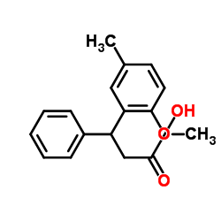 3-(2-甲氧基-5-甲苯基)-3-苯基丙酸结构式