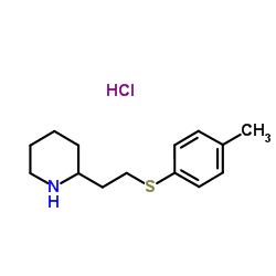 2-{2-[(4-Methylphenyl)sulfanyl]ethyl}piperidine hydrochloride (1:1) Structure