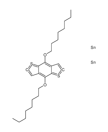 4,8-双(正辛氧基)-2,6-双(三甲基甲锡烷基)苯并[1,2-b:4,5-b']二噻吩结构式