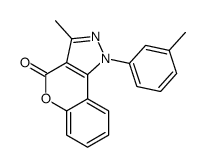 3-methyl-1-(3-methylphenyl)chromeno[4,3-c]pyrazol-4-one结构式