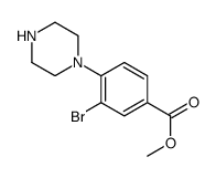 3-溴-4-(哌嗪-1-基)苯甲酸甲酯结构式