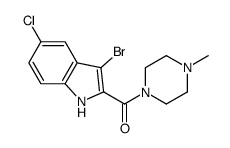(3-溴-5-氯-1H-吲哚-2-基)(4-甲基-1-哌嗪)甲酮结构式