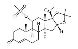 16α,17-isopropylidenedioxy-11α-methanesulfonyloxy-pregn-4-ene-3,20-dione Structure