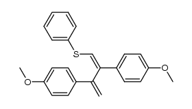 (Z)-(2,3-bis(4-methoxyphenyl)buta-1,3-dien-1-yl)(phenyl)sulfane结构式