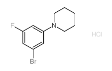 1-溴-3-氟-5-哌啶苯盐酸盐结构式