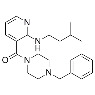 [2-[(3-甲基丁基)氨基]-3-吡啶基][4-(苯基甲基)-1-哌嗪基]甲酮结构式