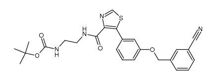 t-butyl [2-(5-(3-[(3-cyanobenzyl)oxy]phenyl]-4-thiazolecarboxamido)ethyl]carbamate Structure