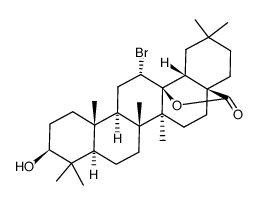 12α-bromo-3β,13β-dihydroxyolean-28-oic acid γ-lactone Structure