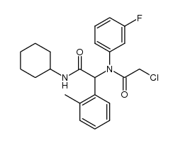 2-[(2-chloro-acetyl)-(3-fluoro-phenyl)-amino]-N-cyclohexyl-2-o-tolyl-acetamide结构式