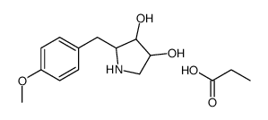 2-[(4-methoxyphenyl)methyl]pyrrolidine-3,4-diol,propanoic acid Structure