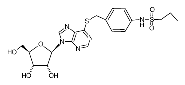 6-[[4-[N-(propylsulfonyl)amino]benzyl]thio]-9-(β-D-ribofuranosyl)purine Structure