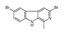 3,6-dibromo-1-methyl-9H-pyrido[3,4-b]indole结构式