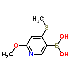 2-Methoxy-4-(methylthio)pyridine-5-boronic acid structure