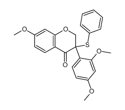 3-(2,4-dimethoxyphenyl)-7-methoxy-3-phenylthio-2,3-dihydro-(4H)-benzopyran-4-one结构式
