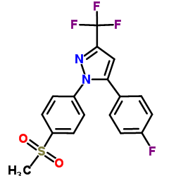 1-[(4-甲基磺酰基)苯基]-3-三氟甲基-5-(4-氟苯基)吡唑结构式