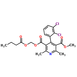 3-((butyryloxy)methyl) 5-methyl 4-(2,3-dichlorophenyl)-2,6-dimethylpyridine-3,5-dicarboxylate structure