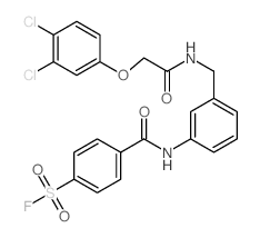 Benzenesulfonylfluoride,4-[[[3-[[[2-(3,4-dichlorophenoxy)acetyl]amino]methyl]phenyl]amino]carbonyl]- Structure
