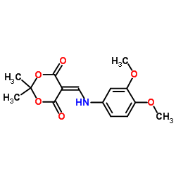 1,3-Dioxane-4,6-dione, 5-[[(3,4-dimethoxyphenyl)amino]Methylene]-2,2-dimethyl-结构式