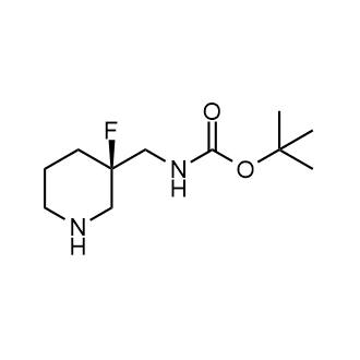 (R)-((3-氟哌啶-3-基)甲基)氨基甲酸叔丁酯结构式