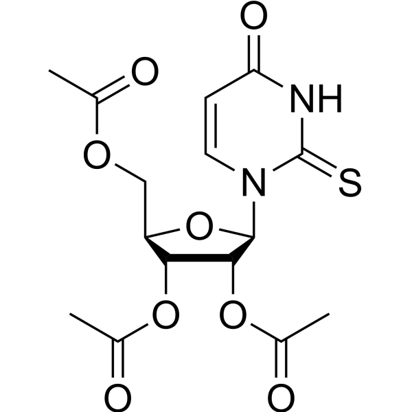 2',3',5'-Tri-O-acetyl-2-thiouridine结构式