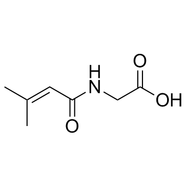 2-(3-甲基丁-2-烯酰氨基)乙酸结构式