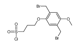 3-[2,5-bis(bromomethyl)-4-methoxyphenoxy]propane-1-sulfonyl chloride Structure