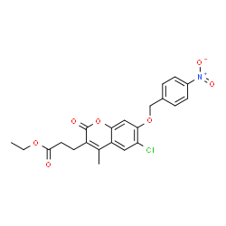 ethyl 3-[6-chloro-4-methyl-7-[(4-nitrophenyl)methoxy]-2-oxochromen-3-yl]propanoate Structure