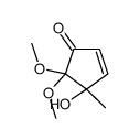 4-hydroxy-5,5-dimethoxy-4-methylcyclopent-2-en-1-one结构式