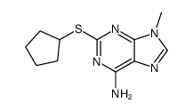 2-cyclopentylsulfanyl-9-methylpurin-6-amine结构式