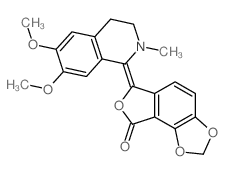 Furo[3,4-e]-1,3-benzodioxol-8(6H)-one,6-(3,4-dihydro-6,7-dimethoxy-2-methyl-1(2H)-isoquinolinylidene)-, (6E)-结构式