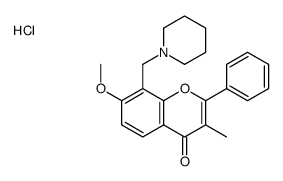 7-methoxy-3-methyl-2-phenyl-8-(piperidin-1-ium-1-ylmethyl)chromen-4-one,chloride Structure