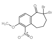 5,5-dibromo-10-methoxy-11-nitro-bicyclo[5.4.0]undeca-8,10,12-trien-6-one Structure