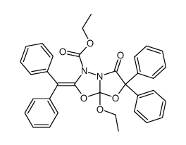 2-(Diphenylmethylen)-7a-ethoxytetrahydro-5-oxo-6,6-diphenyloxazolo[2,3-b][1,3,4]oxadiazol-3-carbonsaeure-ethylester Structure