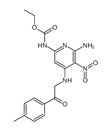 ethyl (6-amino-5-nitro-4-((2-oxo-2-(p-tolyl)ethyl)amino)pyridin-2-yl)carbamate Structure