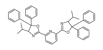 2,6-双[(4R)-4,5-二氢-4-(1-异丙基)-5,5-二苯基-2-恶唑基]吡啶结构式