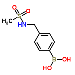 (4-甲烷磺酰氨甲基)苯基硼酸结构式