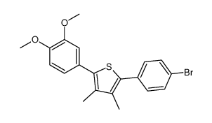 2-(4-bromophenyl)-5-(3,4-dimethoxyphenyl)-3,4-dimethylthiophene Structure