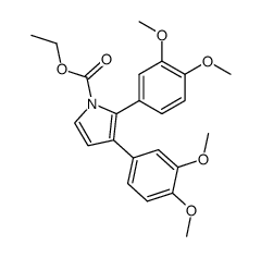 ethyl 2,3-bis(3,4-dimethoxyphenyl)-1H-pyrrole-1-carboxylate结构式