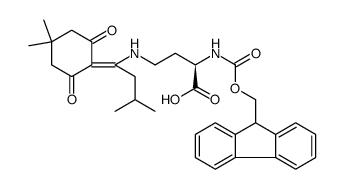 Nα-Fmoc-Nγ-(4,4-二甲基-2,6-二氧代环己基-1-亚烷基)-3-甲基丁基-D-2,4-二氨基丁酸结构式