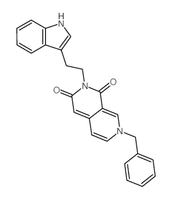 2,7-Naphthyridine-1,3(2H,7H)-dione,2-[2-(1H-indol-3-yl)ethyl]-7-(phenylmethyl)- picture