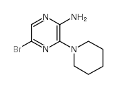 2-Amino-5-bromo-3-piperidin-1-ylpyrazine structure