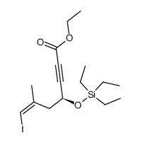 (Z)-(S)-7-iodo-6-methyl-4-triethylsilanyloxy-hept-6-en-2-ynoic acid ethyl ester结构式