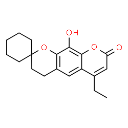 6'-乙基-10'-羟基-3',4'-二氢-8'H-螺[环己烷-1,2'-吡喃并[3,2-g]色满]-8'-酮结构式