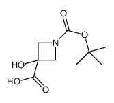 1-[(叔丁氧基)羰基]-3-羟基氮杂环丁烷-3-羧酸结构式