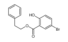 5-溴-2-羟基苯甲酸苯乙酯结构式