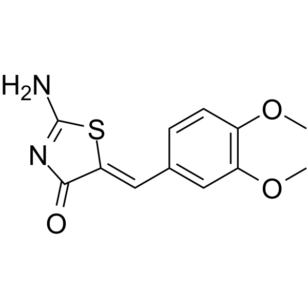(5Z)-2-amino-5-(3,4-dimethoxybenzylidene)-1,3-thiazol-4(5H)-one Structure