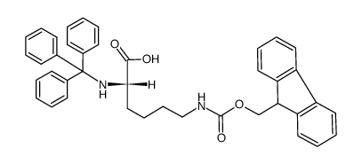 N6-[(9H-芴-9-基甲氧基)羰基]-N2-(三苯基甲基)-L-赖氨酸结构式
