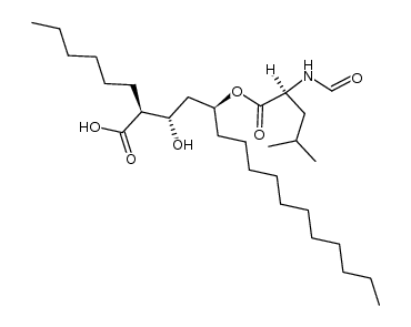 (2S,3S,5S)-5-[[(S)-2-(Formylamino)-4-methylpentanoyl]oxy]-2-hexyl-3-hydroxyhexadecanoic Acid Structure