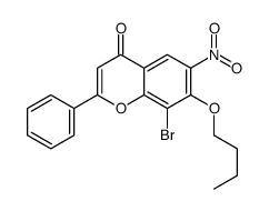 8-bromo-7-butoxy-6-nitro-2-phenylchromen-4-one结构式